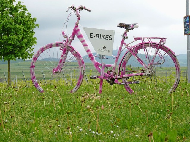Fahrrder und  E-Bikes gibt es in Brei...etwa hier in  einem Hotel in Burkheim.  | Foto: Dirk Sattelberger