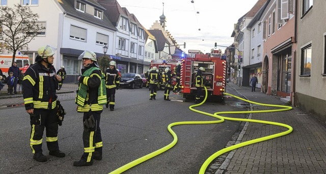 Die Kippenheimer Feuerwehr bei einer bung im Jahr 2022.   | Foto: Sandra Decoux