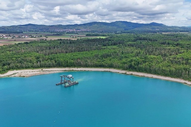 Fr den weiteren Kiesabbau soll der Ri...gersee um 2,1 Hektar erweitert werden.  | Foto: Patrick Kerber