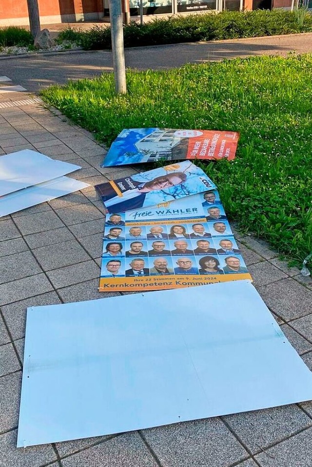 Vor wenigen Tagen wurden Wahlplakate i...digt. Das treibt Kommunalpolitiker um.  | Foto: Privat/Michael Hornbruch