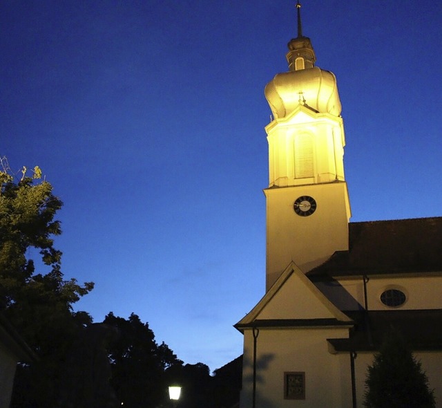 Neue Strahler und neue Auenbeleuchtung fr die Sankt-Martins-Kirche  | Foto: Hansjrg Bader