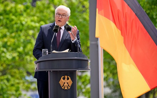 Bundesprsident Frank-Walter Steinmeier bei seiner Rede in Berlin  | Foto: Bernd von Jutrczenka (dpa)