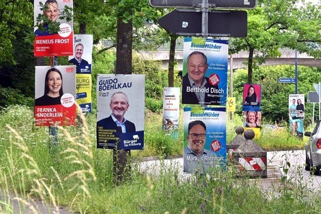 Der Plakat-Wildwuchs bei der Freiburger Kommunalwahl hat zugenommen