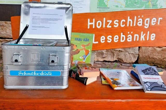 In Holzschlag gibt es auf dem Dorfplatz eine Schmkerkiste samt Lesebnkle.  | Foto: Wolfgang Scheu