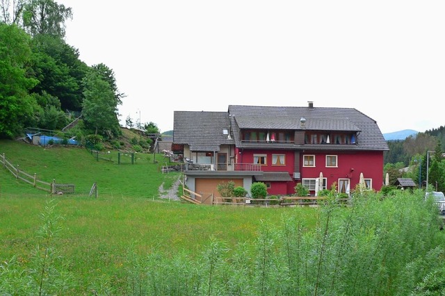 Diese Grnflche hinter dem Gasthaus H...ildhintergrund) soll berplant werden.  | Foto: Kurt Meier