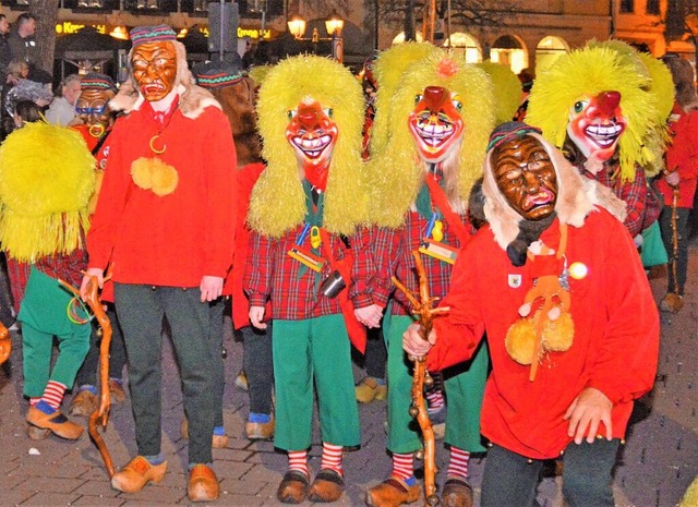 Die Masken des Stdtli-Zinken &#8211; ... in Schopfheim nicht mehr wegzudenken.  | Foto: Edgar Steinfelder