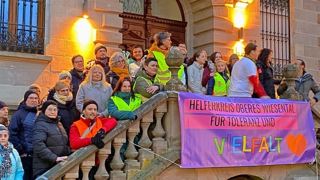 Bereits Ende Mrz hatte es in Schnau eine Mahnwache gegen Rassismus gegeben.  | Foto: Hartmut Schwbl