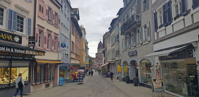 Der Blick in die Lahrer Marktstrae  | Foto: Christian Kramberg