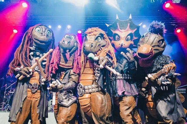 Dinosaurier-Band spielt in Denzlingen Heavy-Metal-Musik fr Kinder