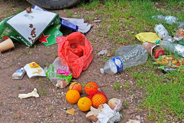 Diesen Mll hat eine offenbar campiere...ppe im Naturschutzgebiet hinterlassen.  | Foto: Naturschutzdienst