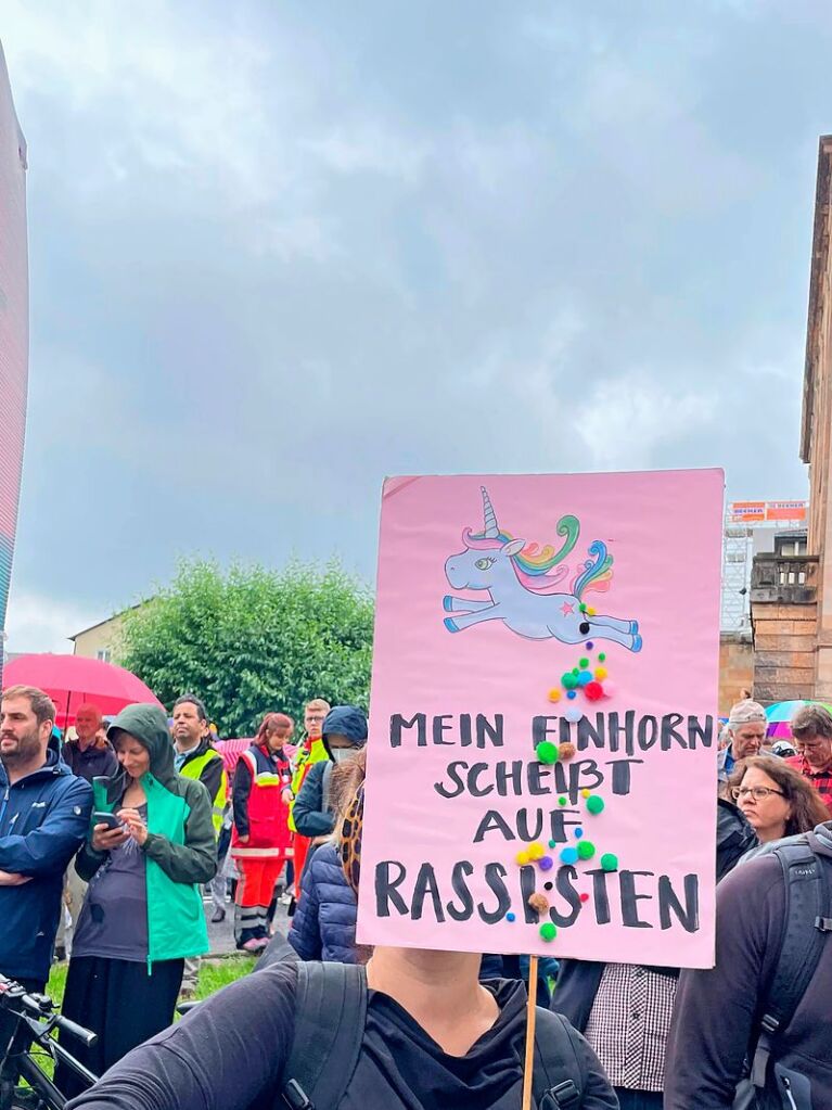 Rund 10.000 Teilnehmende gingen am Sonntag in Freiburg bei der Demonstration gegen Rechtsextremismus auf die Strae.