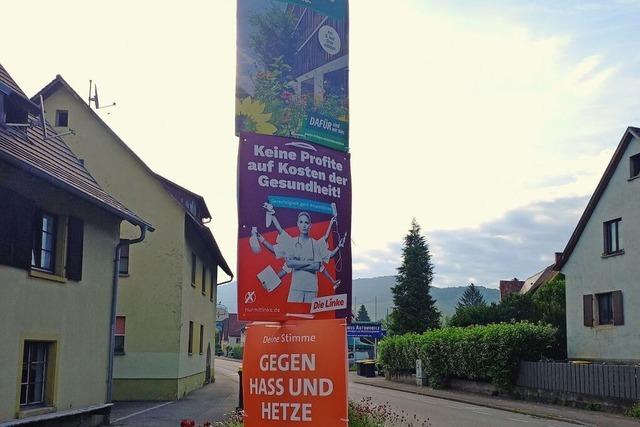 Wahlplakate wurden in Schallstadt und Freiburg beschmiert – ein Mann wurde auf frischer Tat festgenommen