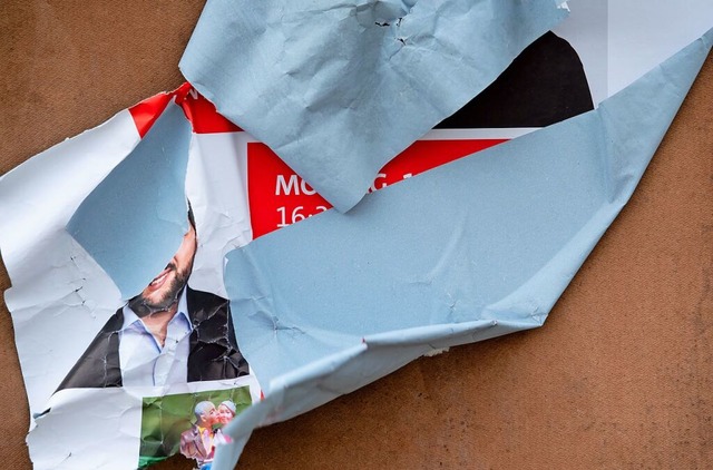 Viele Parteien beklagen zerstrte Wahlplakate.  | Foto: Sven Hoppe (dpa)