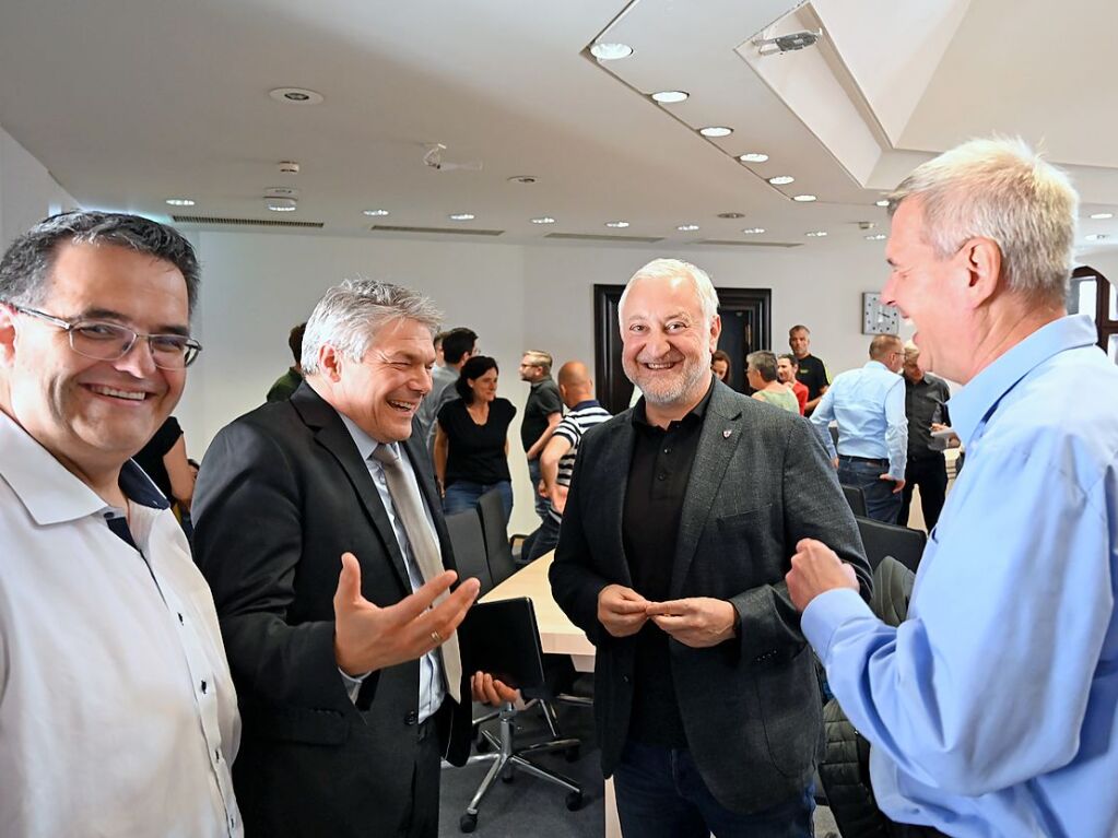 Uwe Stasch (Brger fr Freiburg), Brgermeister Stefan Breiter, Franco Orlando (FDP) und Thomas Rsch.