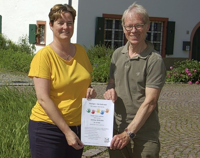 Daniela Sojka und Bernhard Hchst von der Initiative Lebendiges Hauingen  | Foto: Sabine Ehrentreich