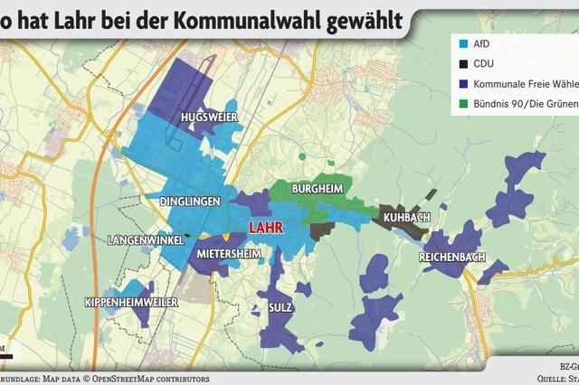 Die Stadt Lahr verffentlicht eine Karte von den Urnenwahlstimmen
