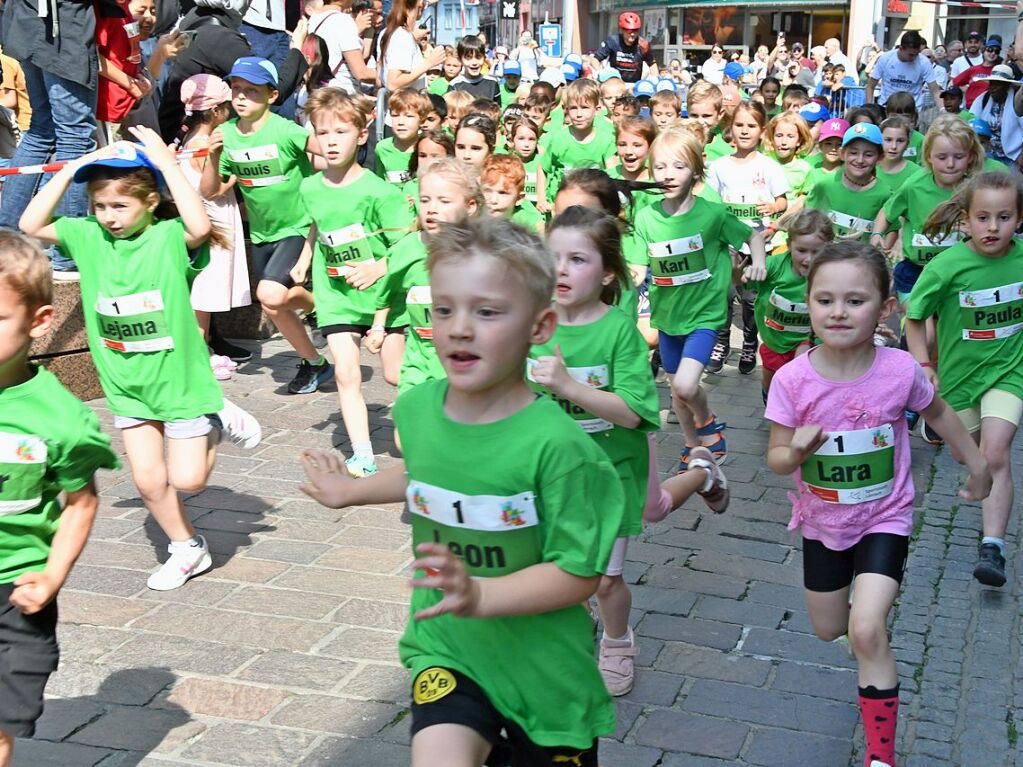 Impressionen vom ersten Stadtlauf speziell fr Kinder in Lrrach