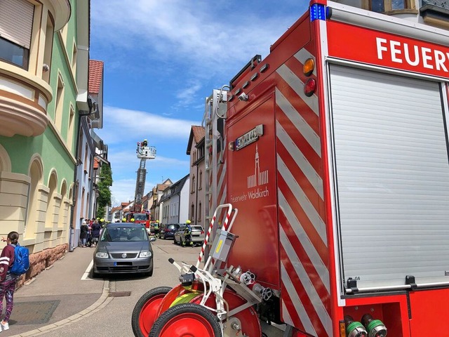 Einsatz fr die Feuerwehr in der Hebelstrae  | Foto: Feuerwehr Waldkirch