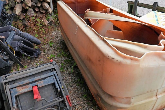 Der Fund im Wald beim Neuenburger Ortsteil Griheim  | Foto: Polizeiprsidium Freiburg