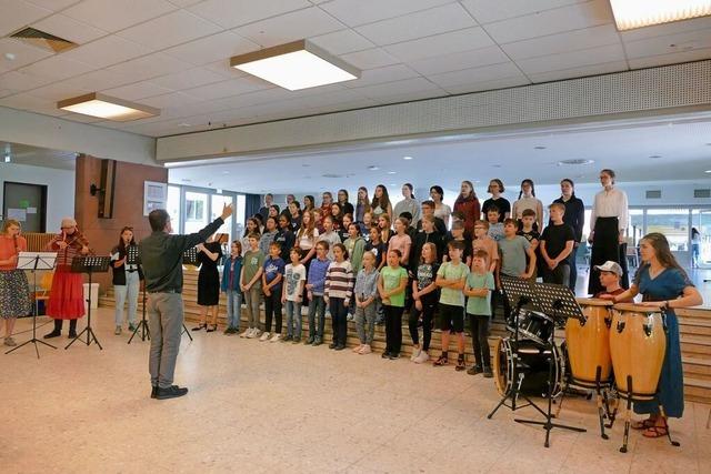 Beim Sommerkonzert des Erasmus-Gymnasiums Denzlingen stehen 110 Schlerinnen und Schler auf der Bhne