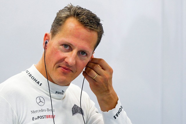 Michael Schumacher 2012 in Singapur. K...en Formel-1-Weltmeisters zu erpressen.  | Foto: Diego Azubel/epa/dpa