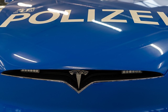 Ein Tesla X 100D Polizeifahrzeug, Best...Flotte der Kantonspolizei Basel-Stadt.  | Foto: Georgios Kefalas/KEYSTONE/dpa