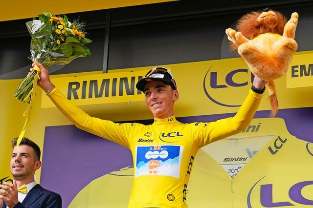 Zum ersten Mal in seiner Karriere als ...esamtfhrenden bei der Tour de France.  | Foto: Jerome Delay (dpa)