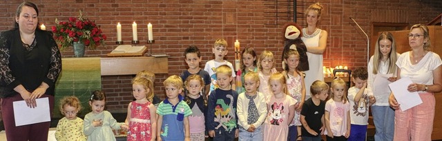 Der Familiengottesdienst beim Emmausfe...n Kindergarten Ichenheim mitgestaltet.  | Foto: Werner Erb