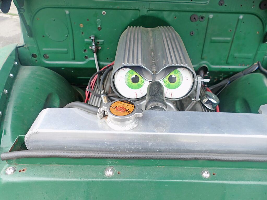 Wenn man diese Augen sieht, glaubt man, dass sich der Chevy 3100 besseres Wetter gewnscht htte.