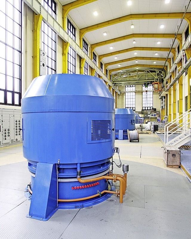 Blick in die Maschinenhalle des Kraftwerks Husern  | Foto: Schluchseewerk AG