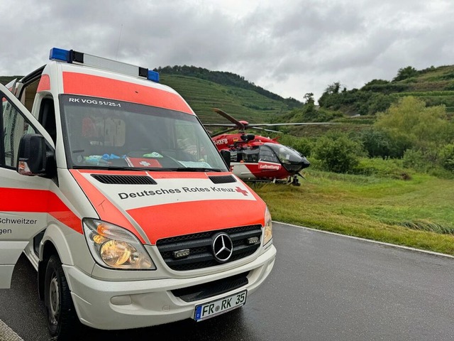 Zu gleich zwei Einstzen musste am Sam...nach Vogtsburg im Kaiserstuhl fliegen.  | Foto: Lennarz Schweigler (DRK)