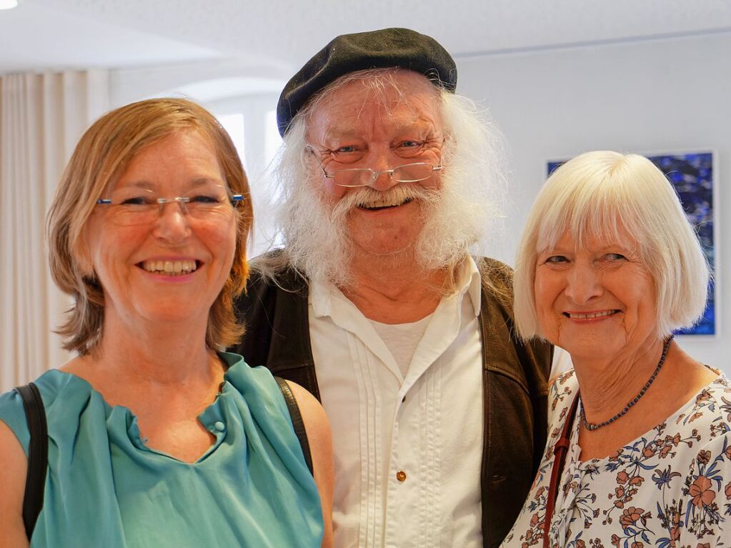 Vernissage am Freitagabend im Brgerhaus Alte Schule: Cordula Bhle, Karl-Heinz Thiel und Senta Ernst