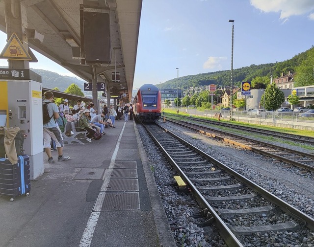 Ein defekter Zug legt am 24. Juni die ...er in Waldshut, mussten lange warten.   | Foto: Vlk, Melanie