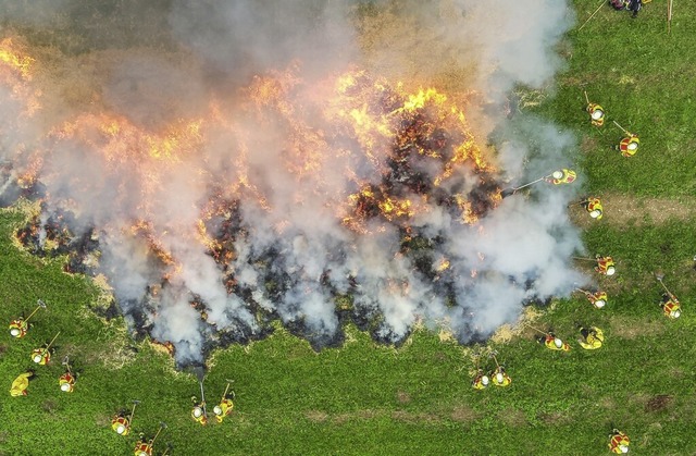 Die Feuerwehrleute probten am Wochenende den Ernstfall.  | Foto: Freiwillige Feuerwehr Kirchzarten