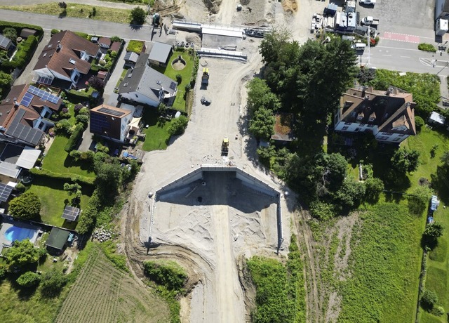 Die Unterfhrung unter der Solvaystra...ositiv auf den Lrmschutz  auswirken.   | Foto: RP Freiburg