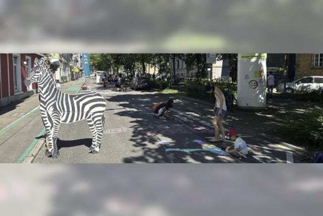 Straenaktion fr mehr Zebrastreifen