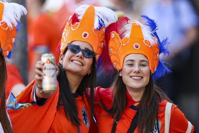 Hollndische Fans bei der EM 2008.  | Foto: Christoph Reichwein (dpa)