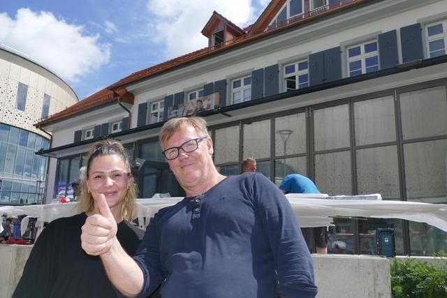Die letzten Vorbereitungen fr die Erffnung der Restaurant-Kette Alex im Rebhus in Weil am Rhein laufen