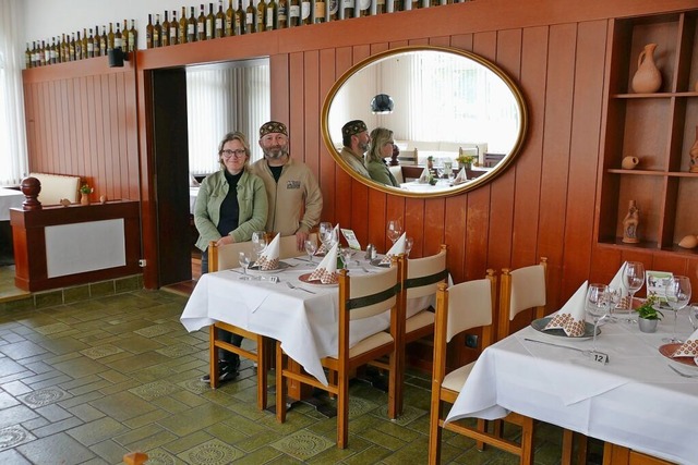 Indira Tchilaia und Giorgi Potolashvil...nt im ehemaligen Hotel Schulz in Lahr.  | Foto: Ulrike Derndinger