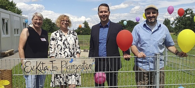 Kindergartenleiterin Irmgard Matt, Pfa... offenen Tr in der neuen Kita-Gruppe.  | Foto: Gemeinde Schwanau