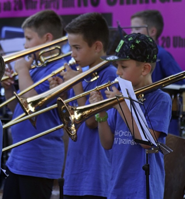 Auch die jngsten Musiker fanden ihren Platz beim Platzkonzert. <Fett></Fett>  | Foto: Katharina Kubon