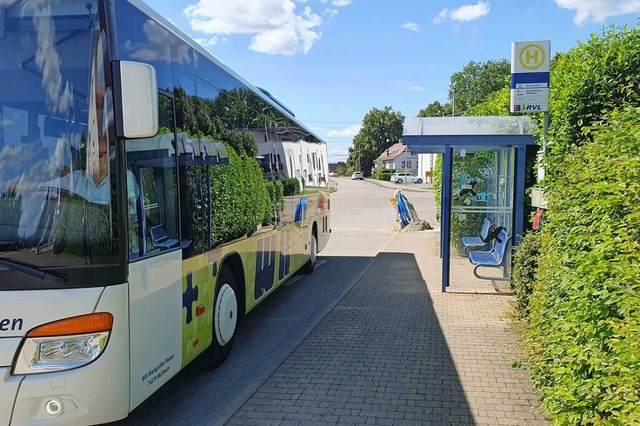 Die Busse, die bei Steinenstadt die Kr... in Schliengen in der Eisenbahnstrae.  | Foto: Hannes Selz