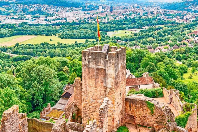 Blick vom oberen Turm der Burg Rtteln auf Lrrach  | Foto: marako85, stock.adobe.com