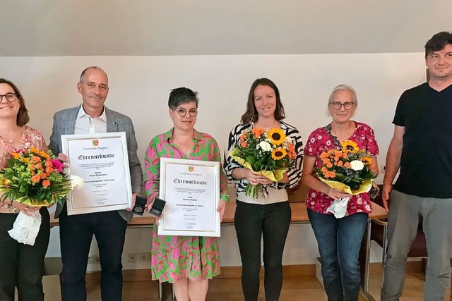 Geehrt wurden fr ihr Engagement die G... Schroeren-Boersch und Fabian Winkler.  | Foto: Jutta Schtz