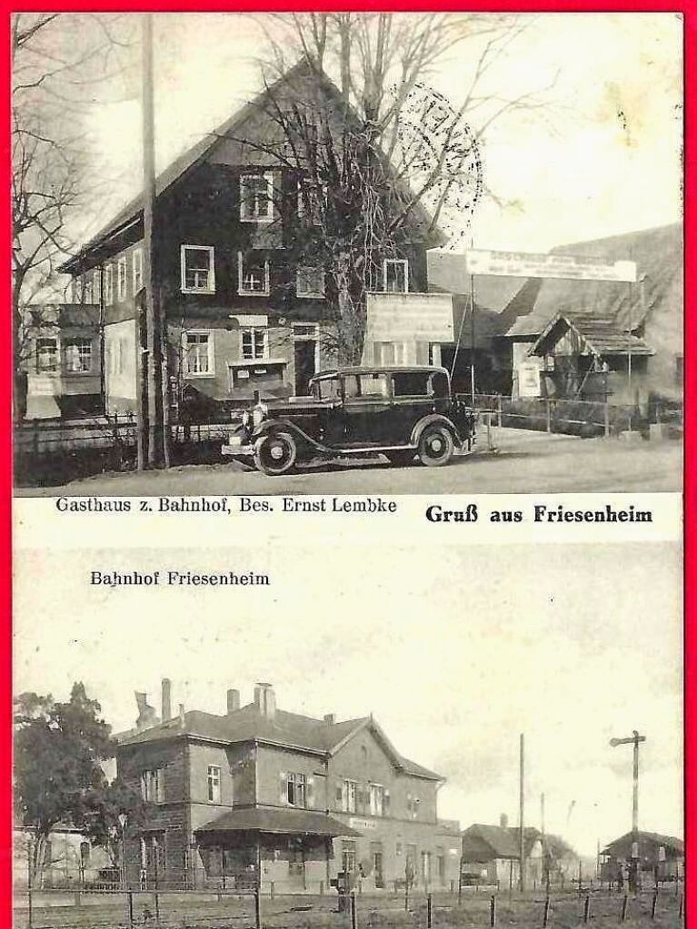 Bahnhof und Gasthaus 1932