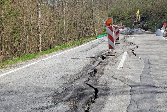 Auf der L170 zwischen Bonndorf und Lffingen wird erst mal gebohrt