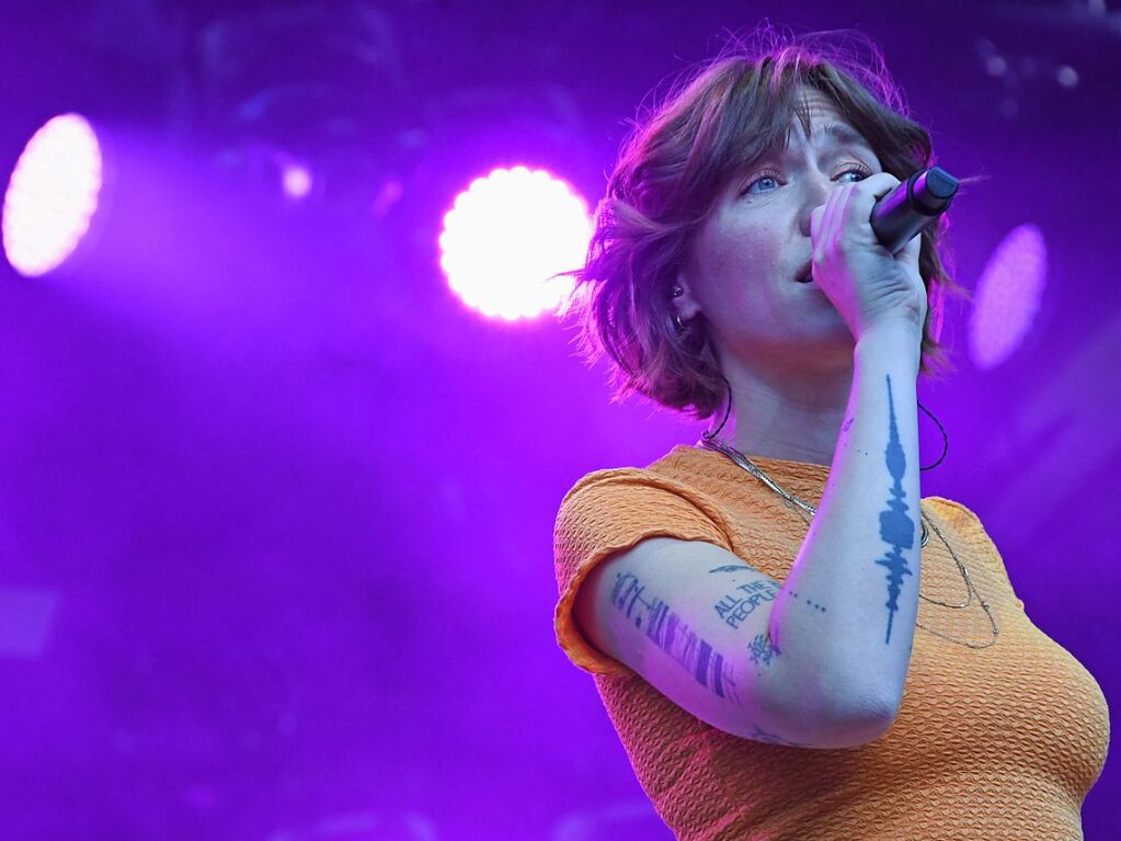 Sportfreunde Stiller beim Stimmenfestival auf dem Lrracher Marktplatz. Supportet von Antje Schomaker