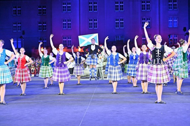 Die OzScot Highland Dancers beim Basel Tattoo 2024  | Foto: Daniel Gramespacher