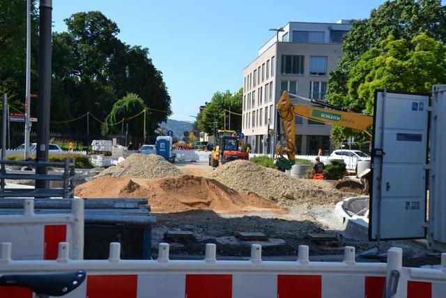 Die Innenstadt von Lrrach wird derzeit von zwei Baustellen in die Zange genommen