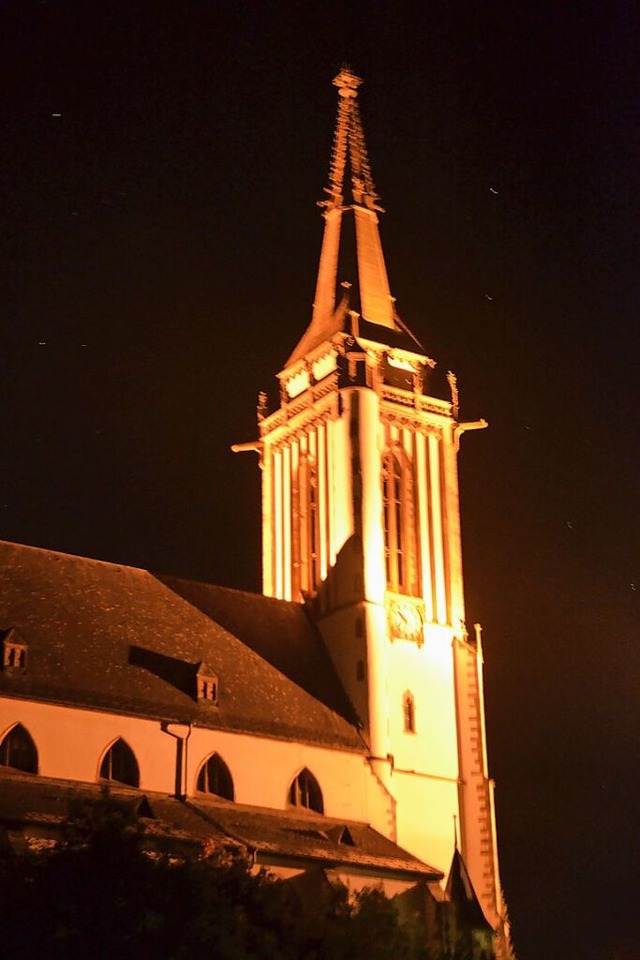 Das Mnster St. Jakobus in Neustadt wi...r Nacht knftig nicht mehr beleuchtet.  | Foto: Sebastian Wolfrum